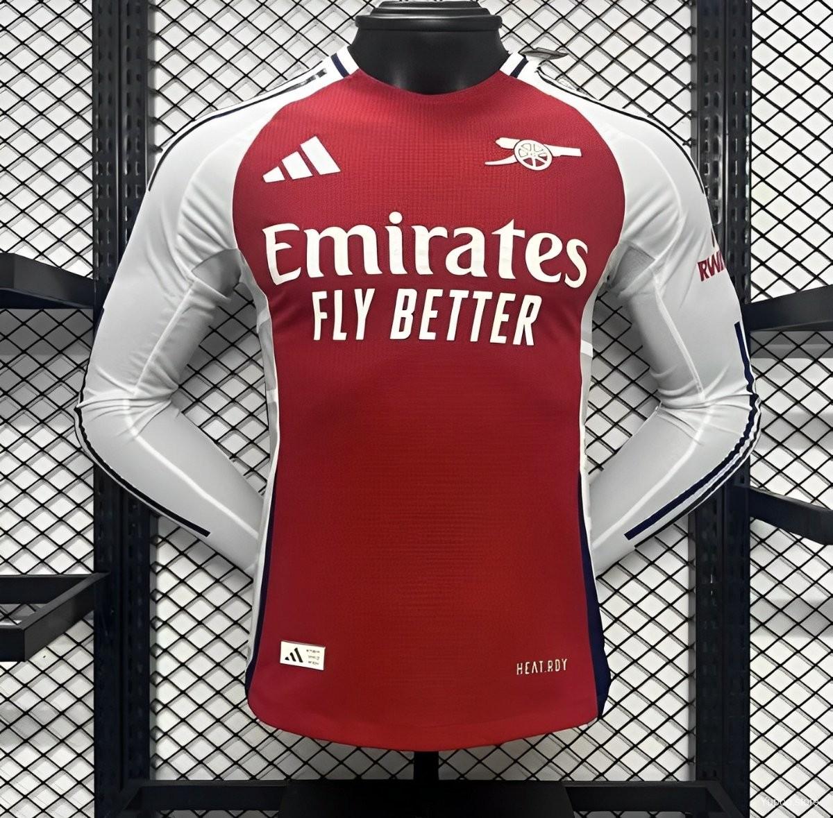 Camiseta de fútbol Arsenal 2024/25 LOCAL MANGA LARGA VERSION JUGADOR